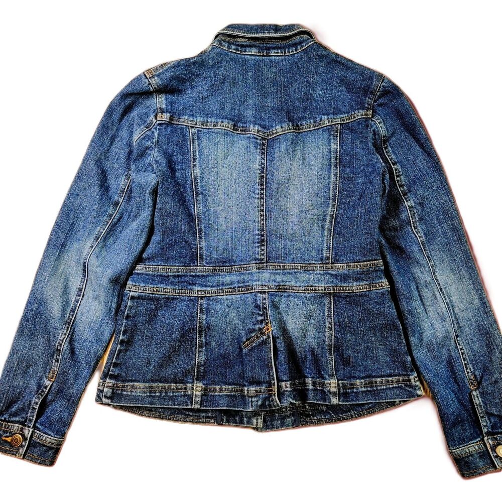 Ann Taylor LOFT Women’s Stretch Denim Jacket Size 6 Blue Jean Button Front - Picture 2 of 7